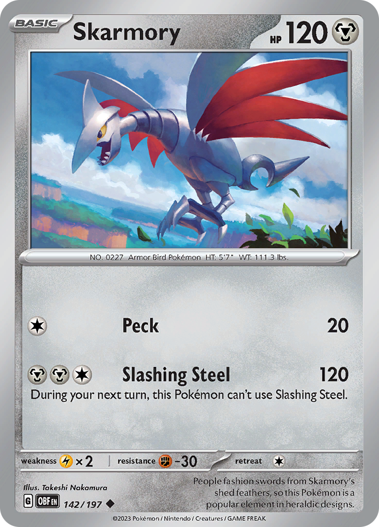 Skarmory (142/197) [Scarlet & Violet: Obsidian Flames] | Galaxy Games LLC