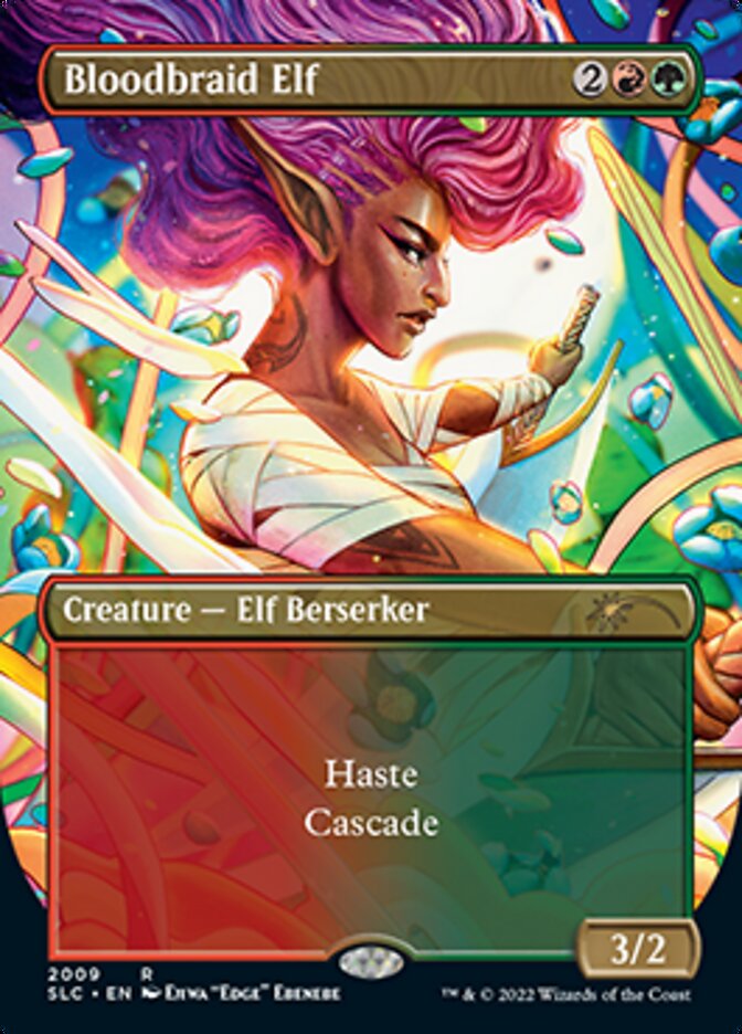 Bloodbraid Elf (Borderless Alternate Art) [Secret Lair Countdown Kit] | Galaxy Games LLC