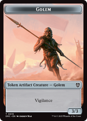 Golem (0015) // Thopter (0009) Double-Sided Token [Aetherdrift Commander Tokens] | Galaxy Games LLC
