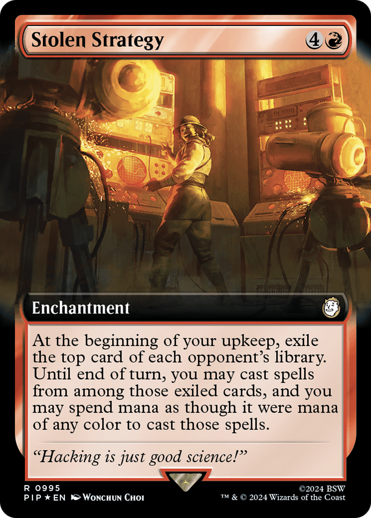 Stolen Strategy (Extended Art) (Surge Foil) [Fallout] | Galaxy Games LLC