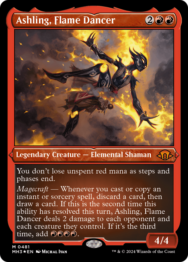 Ashling, Flame Dancer (Foil Etched) [Modern Horizons 3] | Galaxy Games LLC