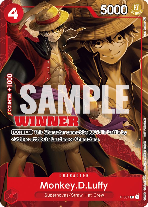 Monkey.D.Luffy (P-007) (Winner Pack Vol. 1) [One Piece Promotion Cards] | Galaxy Games LLC