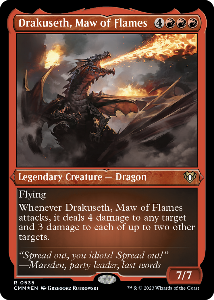 Drakuseth, Maw of Flames (Foil Etched) [Commander Masters] | Galaxy Games LLC