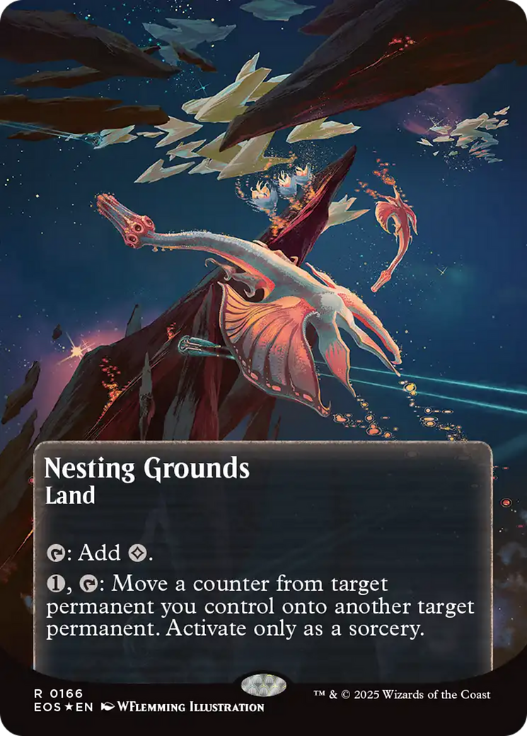 Nesting Grounds (0166) (Borderless) (Galaxy Foil) [Edge of Eternities: Stellar Sights] | Galaxy Games LLC