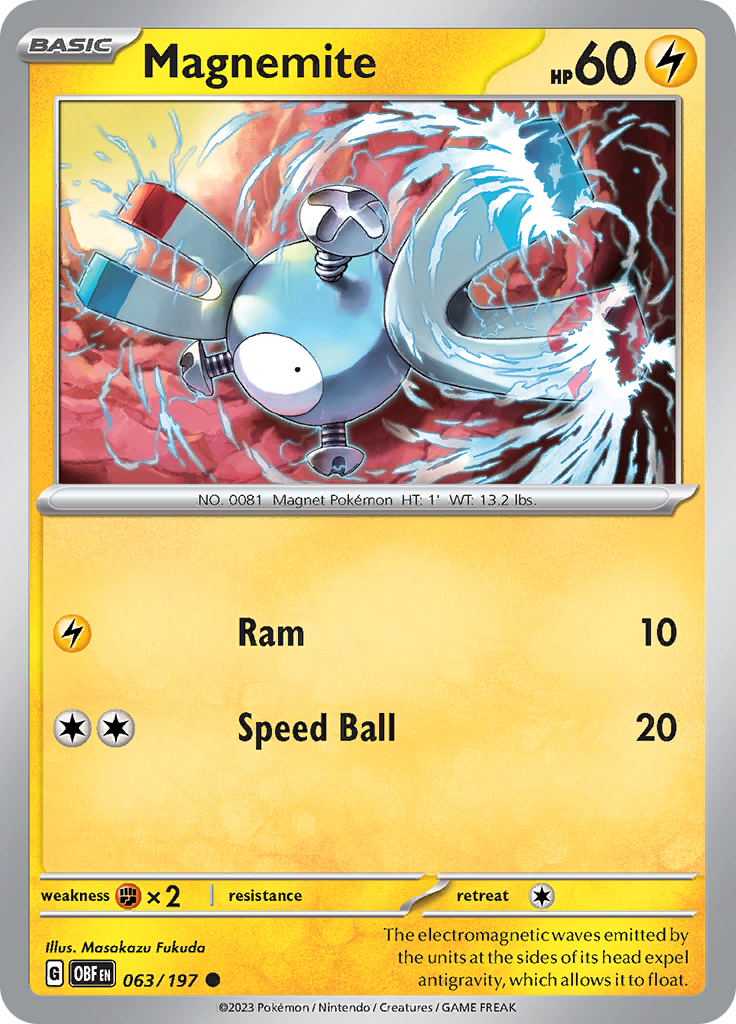 Magnemite (063/197) [Scarlet & Violet: Obsidian Flames] | Galaxy Games LLC