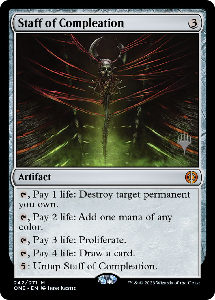 Staff of Compleation (Promo Pack) [Phyrexia: All Will Be One Promos] | Galaxy Games LLC