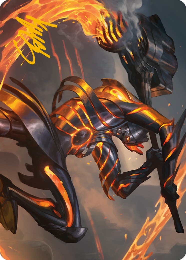 Forgehammer Centurion Art Card (Gold-Stamped Signature) [Phyrexia: All Will Be One Art Series] | Galaxy Games LLC