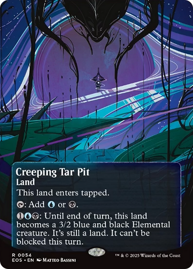 Creeping Tar Pit (0054) (Borderless) [Edge of Eternities: Stellar Sights] | Galaxy Games LLC