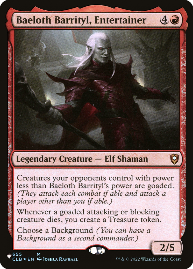 Baeloth Barrityl, Entertainer [The List] | Galaxy Games LLC