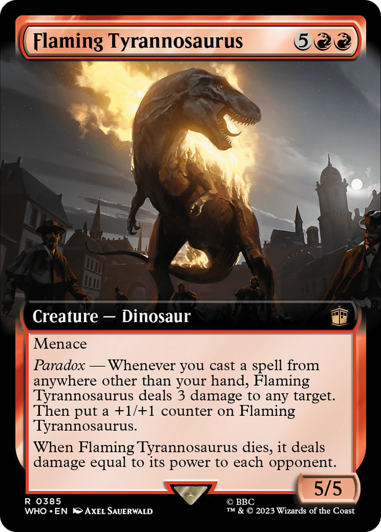 Flaming Tyrannosaurus (Extended Art) [Doctor Who] | Galaxy Games LLC