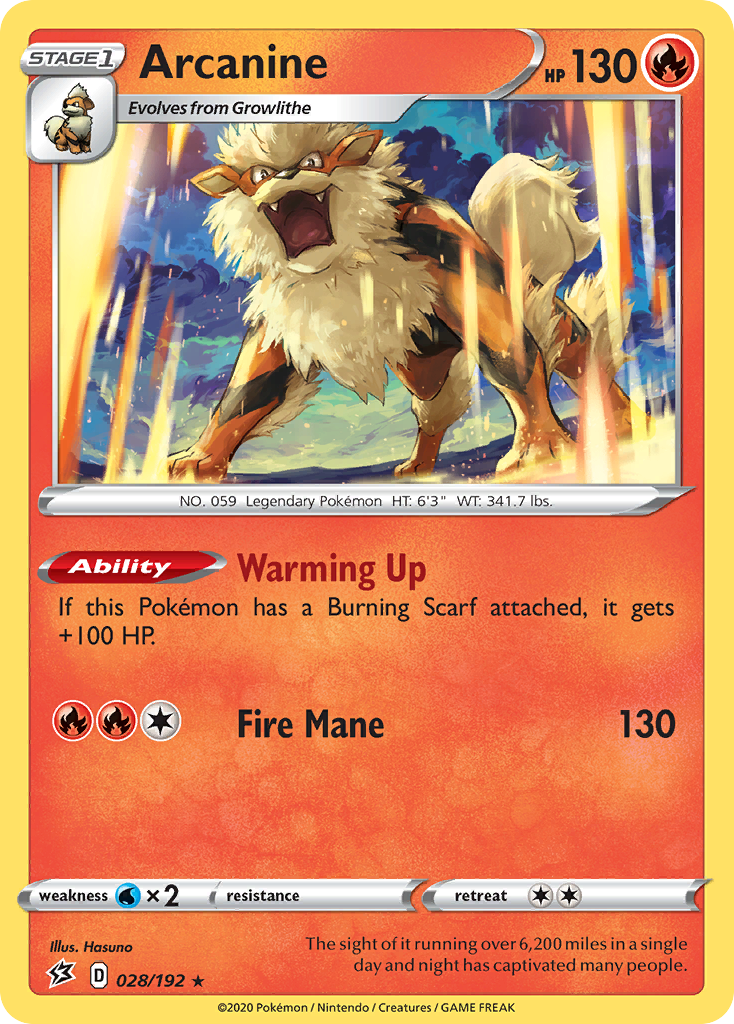 Arcanine (028/192) [Sword & Shield: Rebel Clash] | Galaxy Games LLC