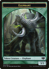 Elephant // Elf Warrior Double-Sided Token [Commander 2014 Tokens] | Galaxy Games LLC