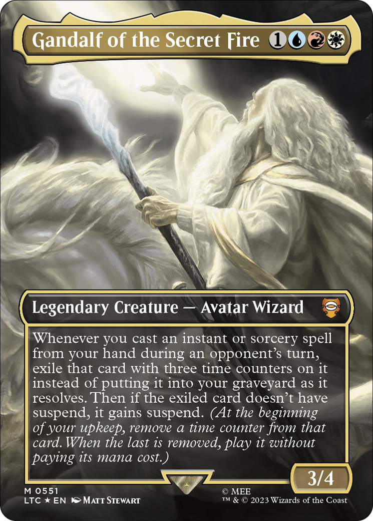 Gandalf of the Secret Fire (Borderless) (Surge Foil) [The Lord of the Rings: Tales of Middle-Earth Commander] | Galaxy Games LLC