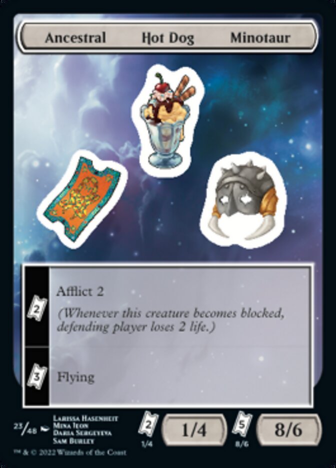 Ancestral Hot Dog Minotaur [Unfinity Stickers] | Galaxy Games LLC