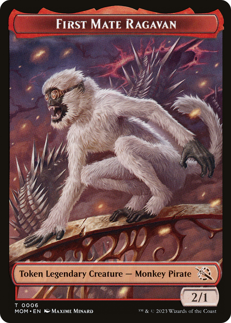 First Mate Ragavan // Teferi's Talent Emblem Double-Sided Token [March of the Machine Commander Tokens] | Galaxy Games LLC