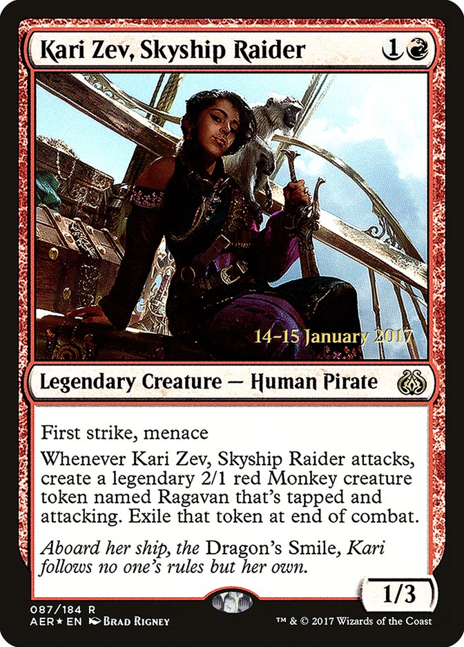 Kari Zev, Skyship Raider [Aether Revolt Prerelease Promos] | Galaxy Games LLC