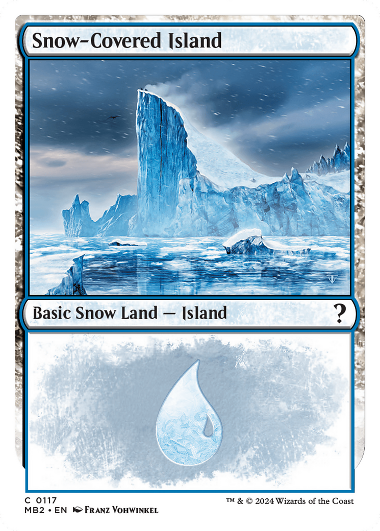 Snow-Covered Island (White Border) [Mystery Booster 2] | Galaxy Games LLC