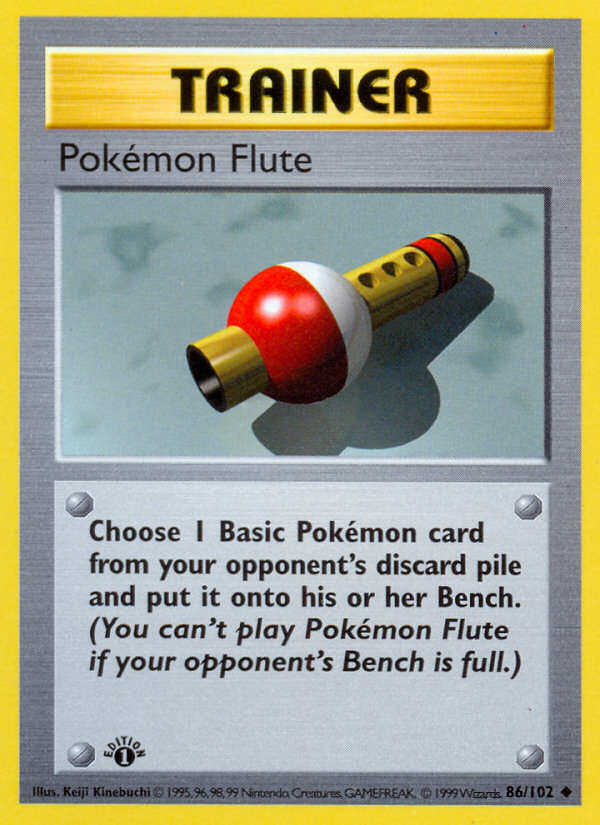 Pokemon Flute (86/102) (Shadowless) [Base Set 1st Edition] | Galaxy Games LLC