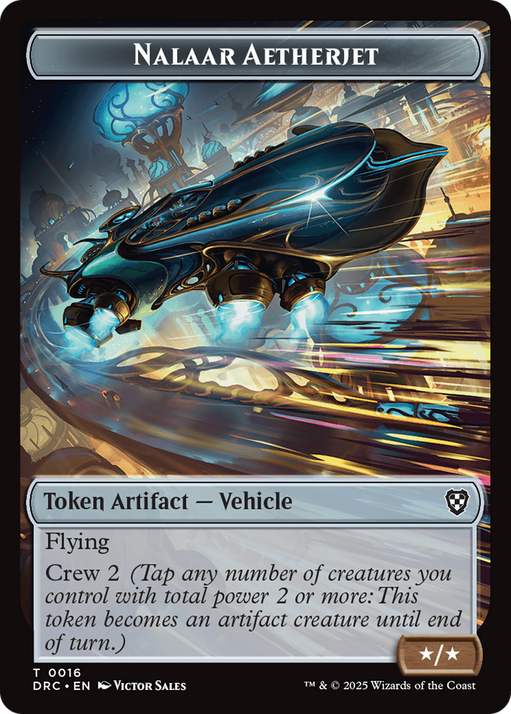Nalaar Aetherjet // Treasure Double-Sided Token [Aetherdrift Commander Tokens] | Galaxy Games LLC