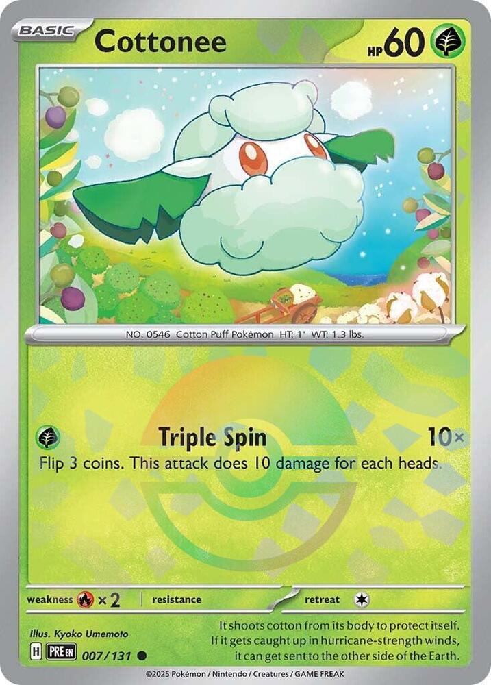 Cottonee (007/131) (Poke Ball Pattern) [Scarlet & Violet: Prismatic Evolutions] | Galaxy Games LLC