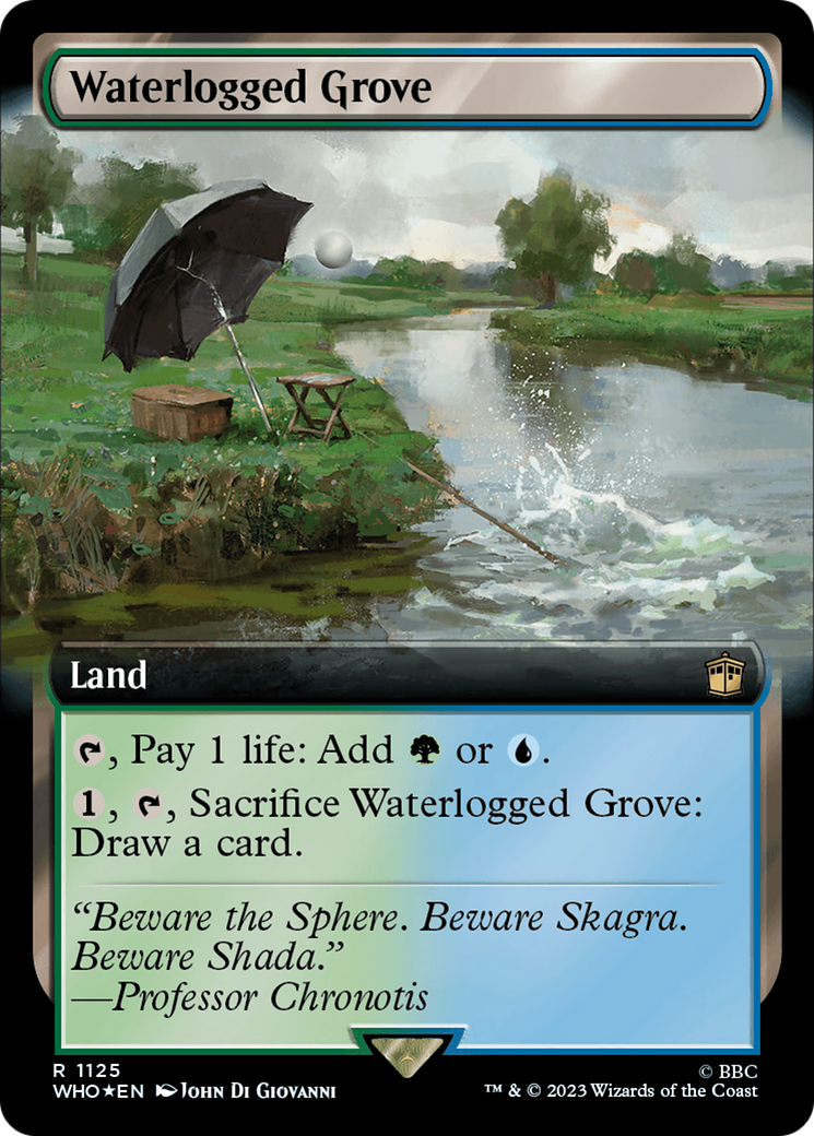 Waterlogged Grove (Extended Art) (Surge Foil) [Doctor Who] | Galaxy Games LLC