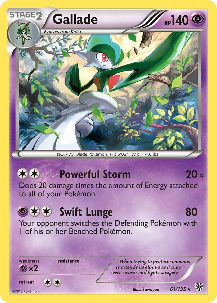 Gallade (61/135) (Cosmos Holo) (Blister Exclusive) [Black & White: Plasma Storm] | Galaxy Games LLC