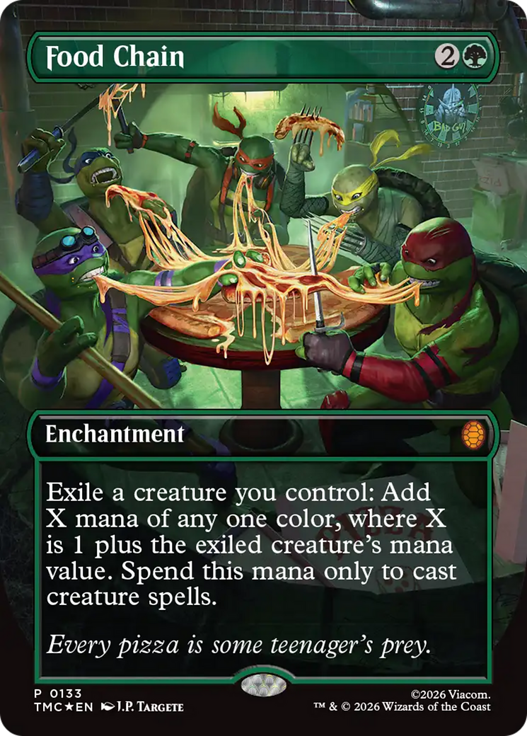 食物連鎖　3枚　foil food chain mtg タートルズ　ピザバンドル Food Chain (Borderless) [Teenage Mutant Ninja Turtles Commander