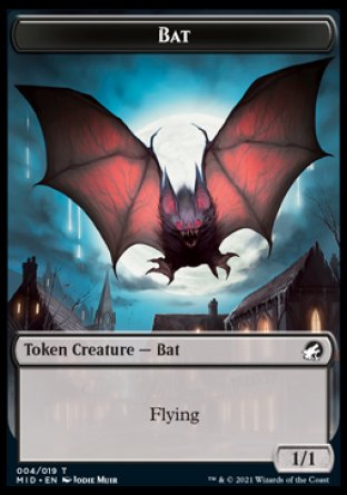 Spirit // Bat Double-Sided Token [Innistrad: Midnight Hunt Tokens] | Galaxy Games LLC