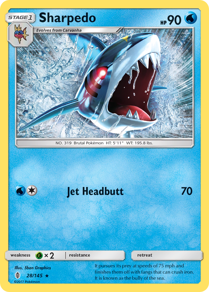 Sharpedo (28/145) [Sun & Moon: Guardians Rising] | Galaxy Games LLC