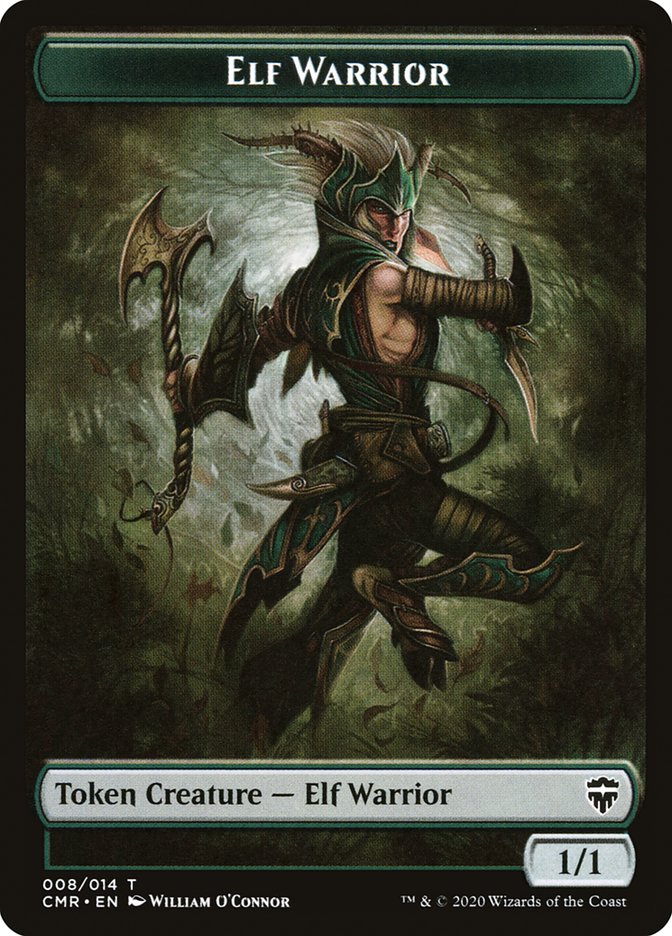 Elf Warrior // Zombie Double-Sided Token [Commander Legends Tokens] | Galaxy Games LLC