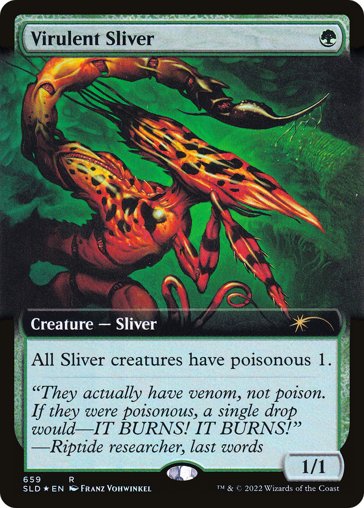 Virulent Sliver (Extended Art) (Step-and-Compleat Foil) [Secret Lair Drop Promos] | Galaxy Games LLC