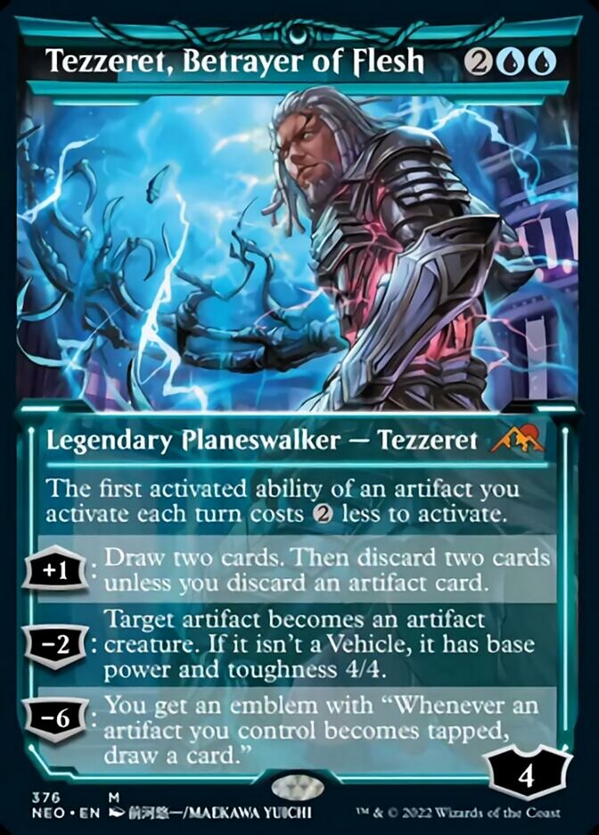Tezzeret, Betrayer of Flesh (Showcase Soft Glow) [Kamigawa: Neon Dynasty] | Galaxy Games LLC