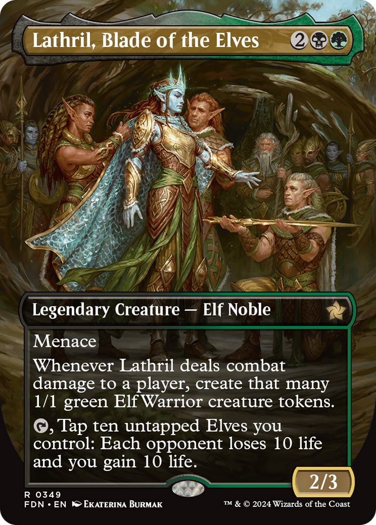 Lathril, Blade of the Elves (Borderless) [Foundations] | Galaxy Games LLC