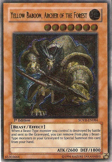 Yellow Baboon, Archer of the Forest [SOVR-EN084] Ultimate Rare | Galaxy Games LLC