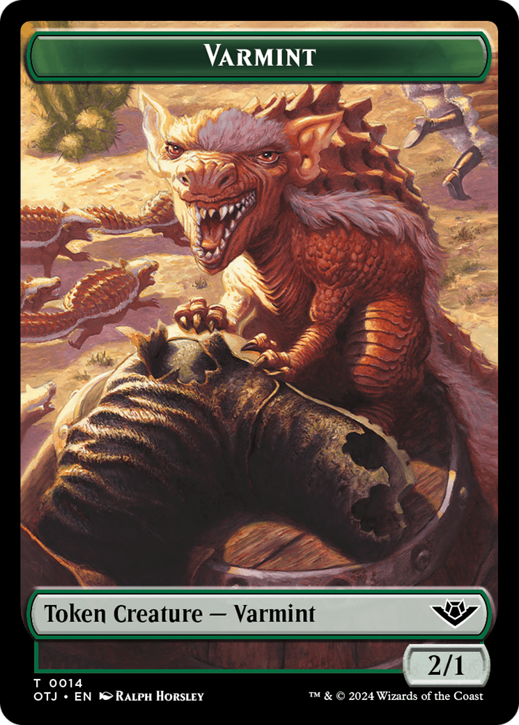 Treasure // Varmint Double-Sided Token [Outlaws of Thunder Junction Tokens] | Galaxy Games LLC
