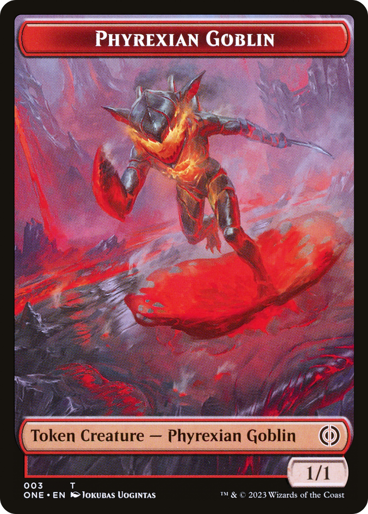 Phyrexian Goblin // The Hollow Sentinel Double-Sided Token [Phyrexia: All Will Be One Tokens] | Galaxy Games LLC
