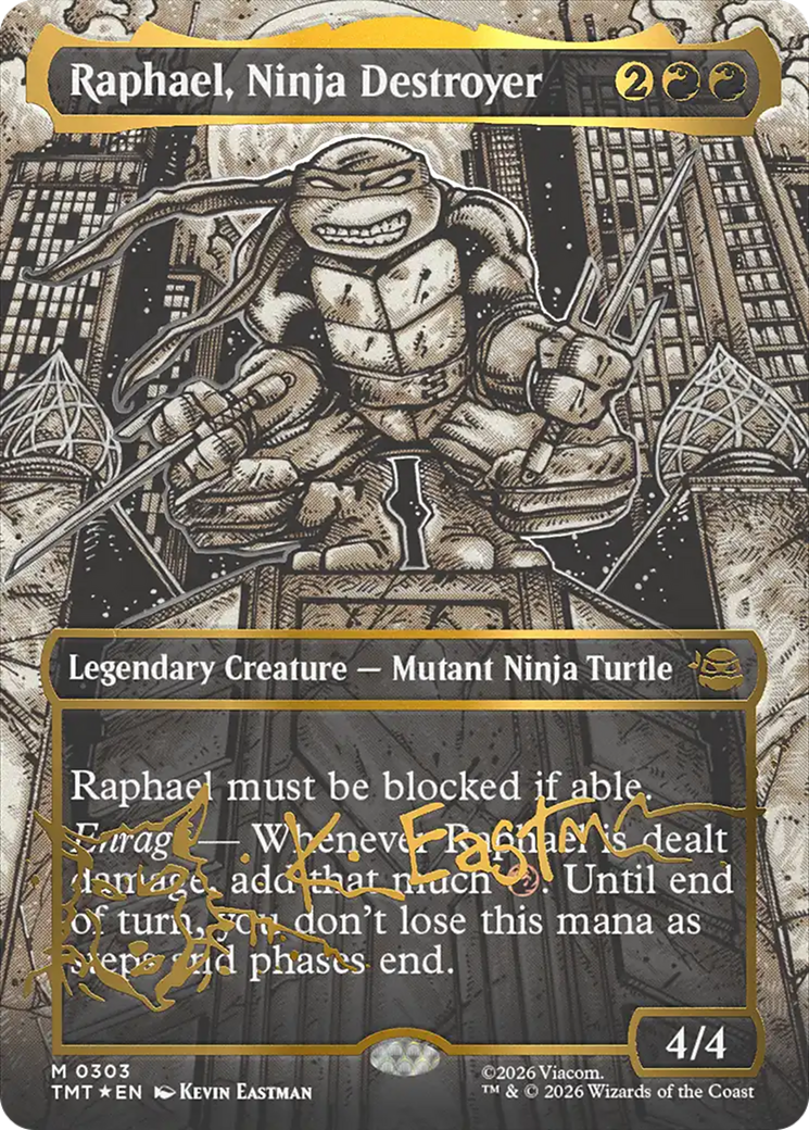 Raphael, Ninja Destroyer (Borderless) (Gold-Stamped Signature) [Teenage Mutant Ninja Turtles] | Galaxy Games LLC