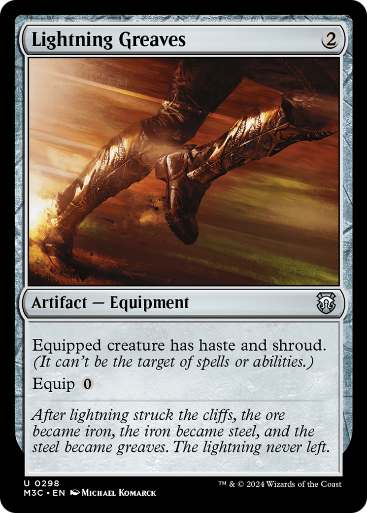 Lightning Greaves (Ripple Foil) [Modern Horizons 3 Commander] | Galaxy Games LLC