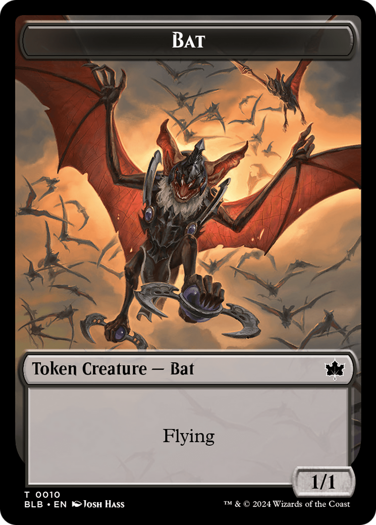 Bat // Warren Warleader Double-Sided Token [Bloomburrow Tokens] | Galaxy Games LLC