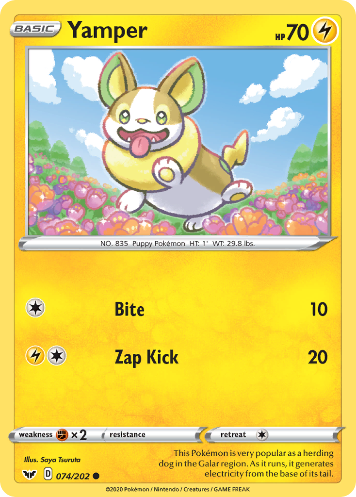 Yamper (074/202) [Sword & Shield: Base Set] | Galaxy Games LLC