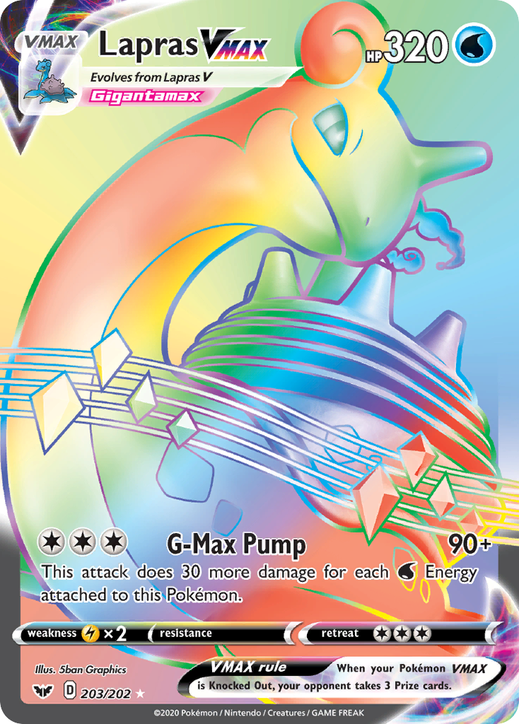 Lapras VMAX (203/202) [Sword & Shield: Base Set] | Galaxy Games LLC