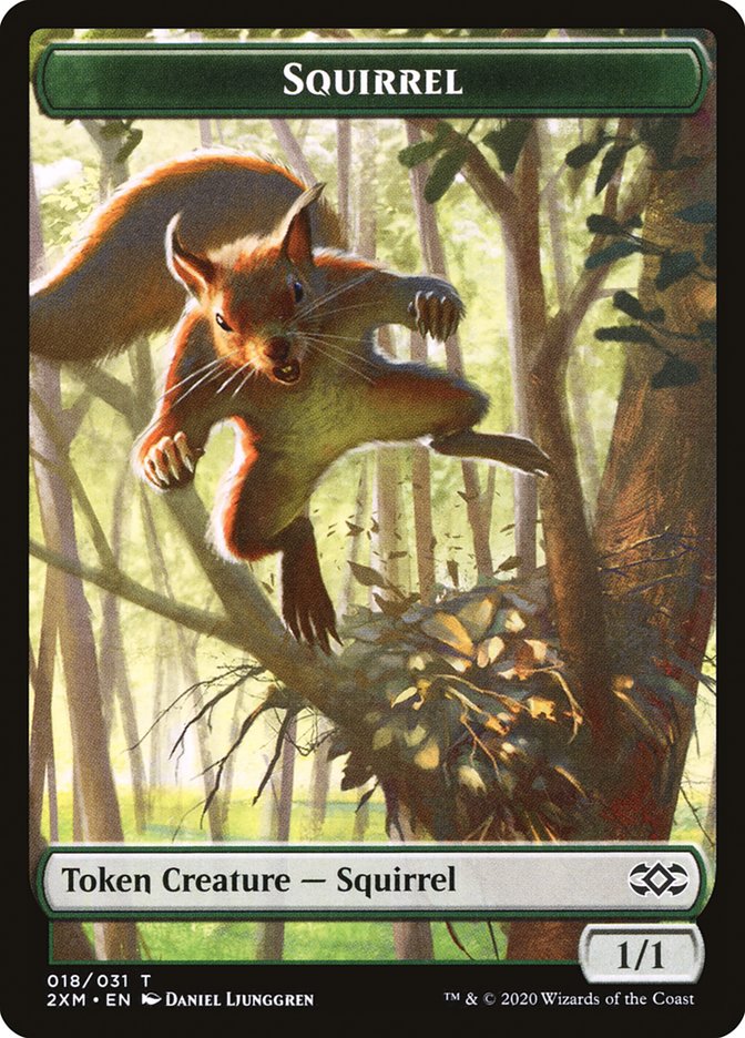 Demon // Squirrel Double-Sided Token [Double Masters Tokens] | Galaxy Games LLC