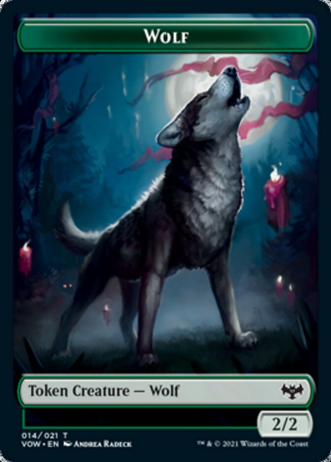 Wolf (011) // Wolf (014) Double-Sided Token [Innistrad: Crimson Vow Tokens] | Galaxy Games LLC