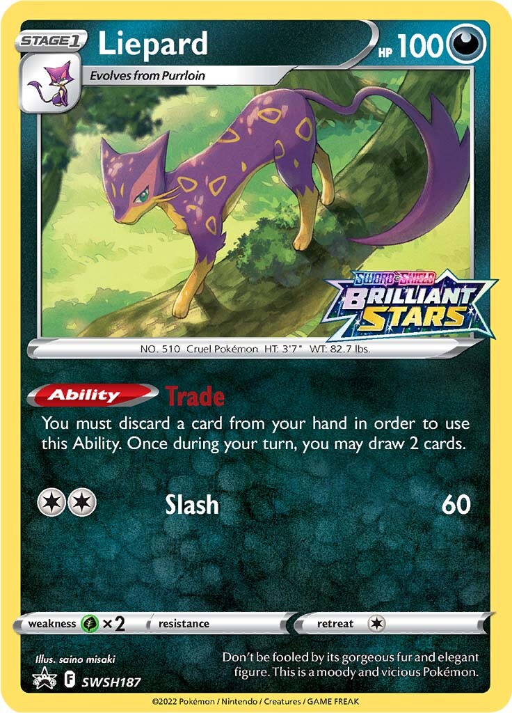 Liepard (SWSH187) (Prerelease Promo) [Sword & Shield: Black Star Promos] | Galaxy Games LLC