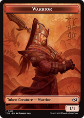 Dragon (0011) // Warrior Double-Sided Token [Tarkir: Dragonstorm Tokens] | Galaxy Games LLC