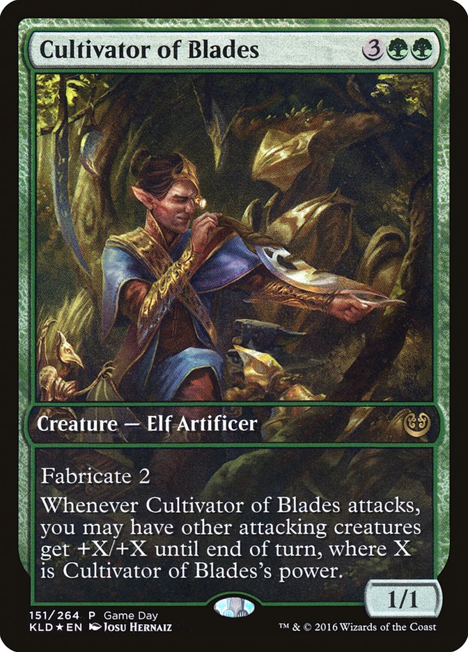 Cultivator of Blades (Game Day) (Full Art) [Kaladesh Promos] | Galaxy Games LLC