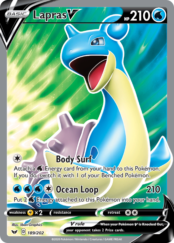 Lapras V (189/202) [Sword & Shield: Base Set] | Galaxy Games LLC