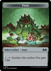 Rat // Food (0011) Double-Sided Token [Wilds of Eldraine Tokens] | Galaxy Games LLC