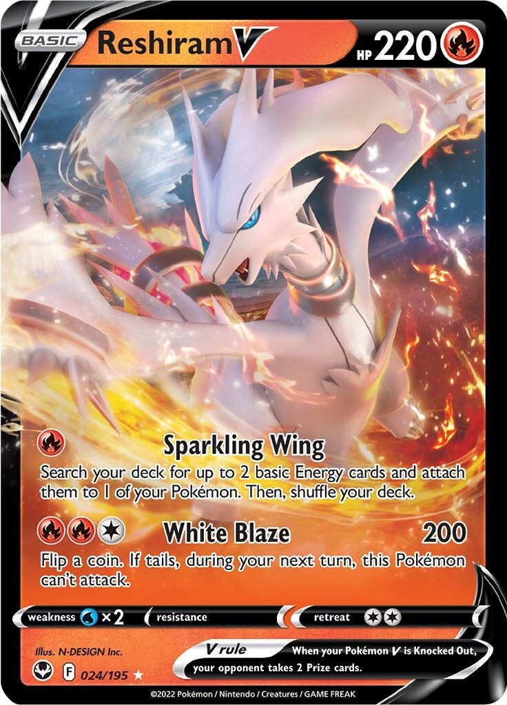 Reshiram V (024/195) [Sword & Shield: Silver Tempest] | Galaxy Games LLC