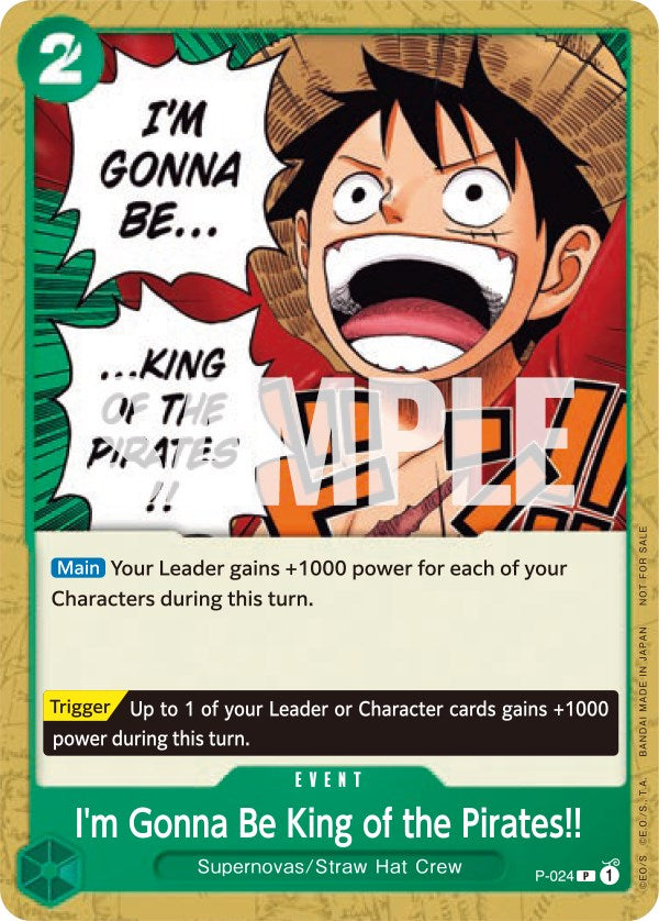 I'm Gonna Be King of the Pirates!! [One Piece Promotion Cards] | Galaxy Games LLC
